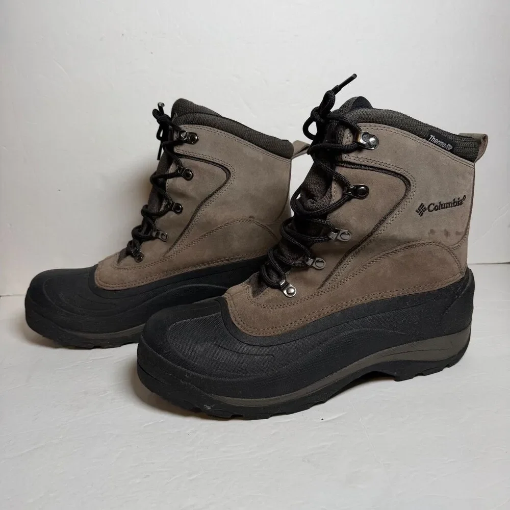 Columbia Cascadian Summit Boots Mens 11 Brown Suede Thermolite Snow Winter